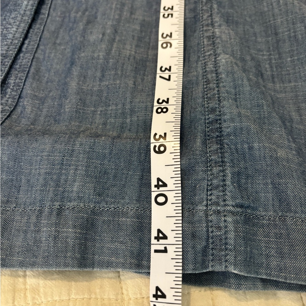 Talbots Light Blue Chambray Button-Front Dress - image 4